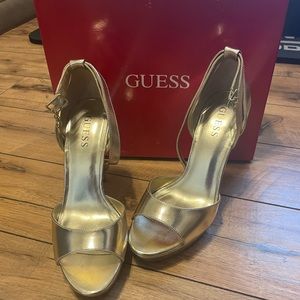 Guess Gold Stilletto Heels Pumps